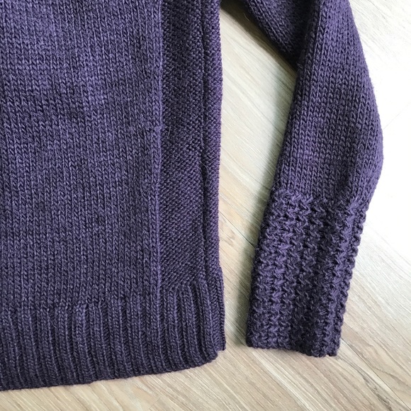 SOLD Loft Alpaca Eggplant Open Collar Pullover - Picture 4 of 8