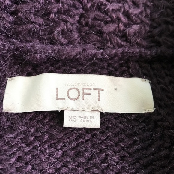 SOLD Loft Alpaca Eggplant Open Collar Pullover - Picture 5 of 8