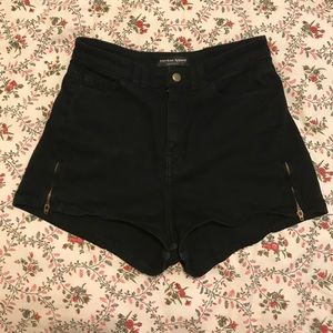 AA Black High-Wasted Shorts