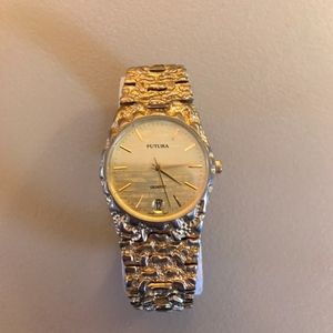 Futura Gold tone Nugget Watch