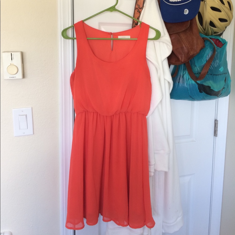 Tangerine colored lined sun dress!