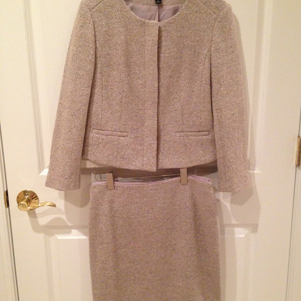 Ann Taylor Beige Suit with Sparkle