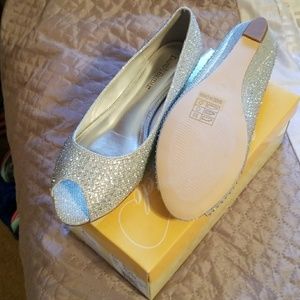 David's Bridal Silver sequin shoes