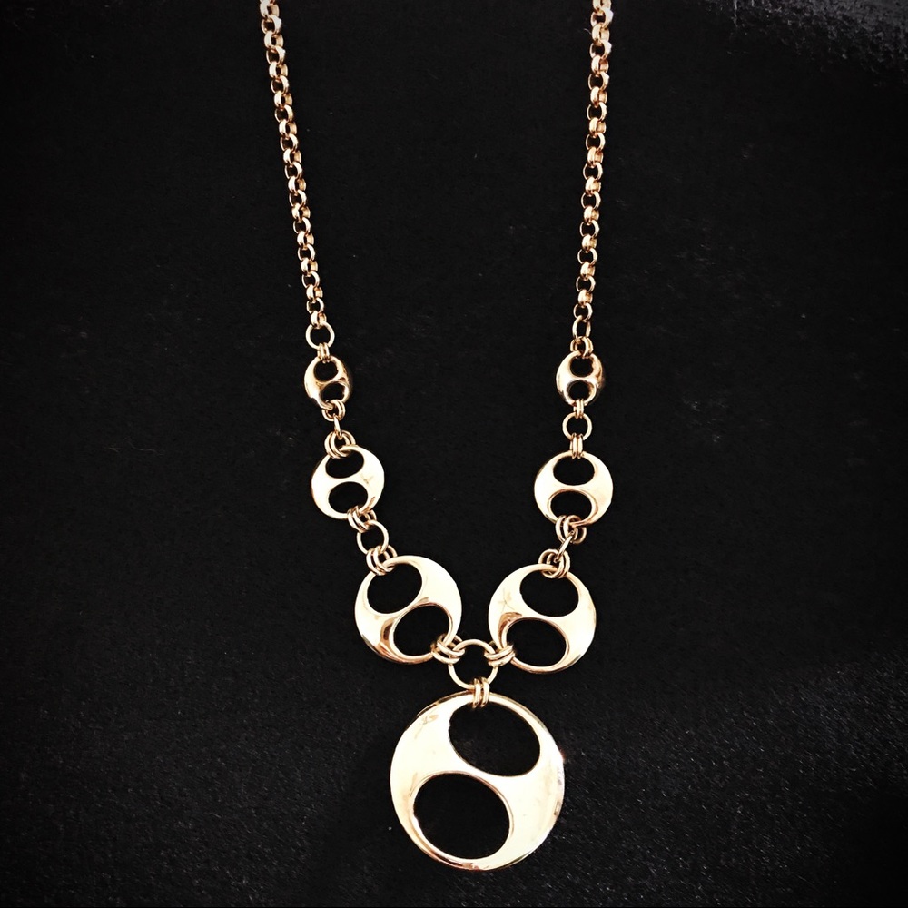 Technibond gold marine link necklace.