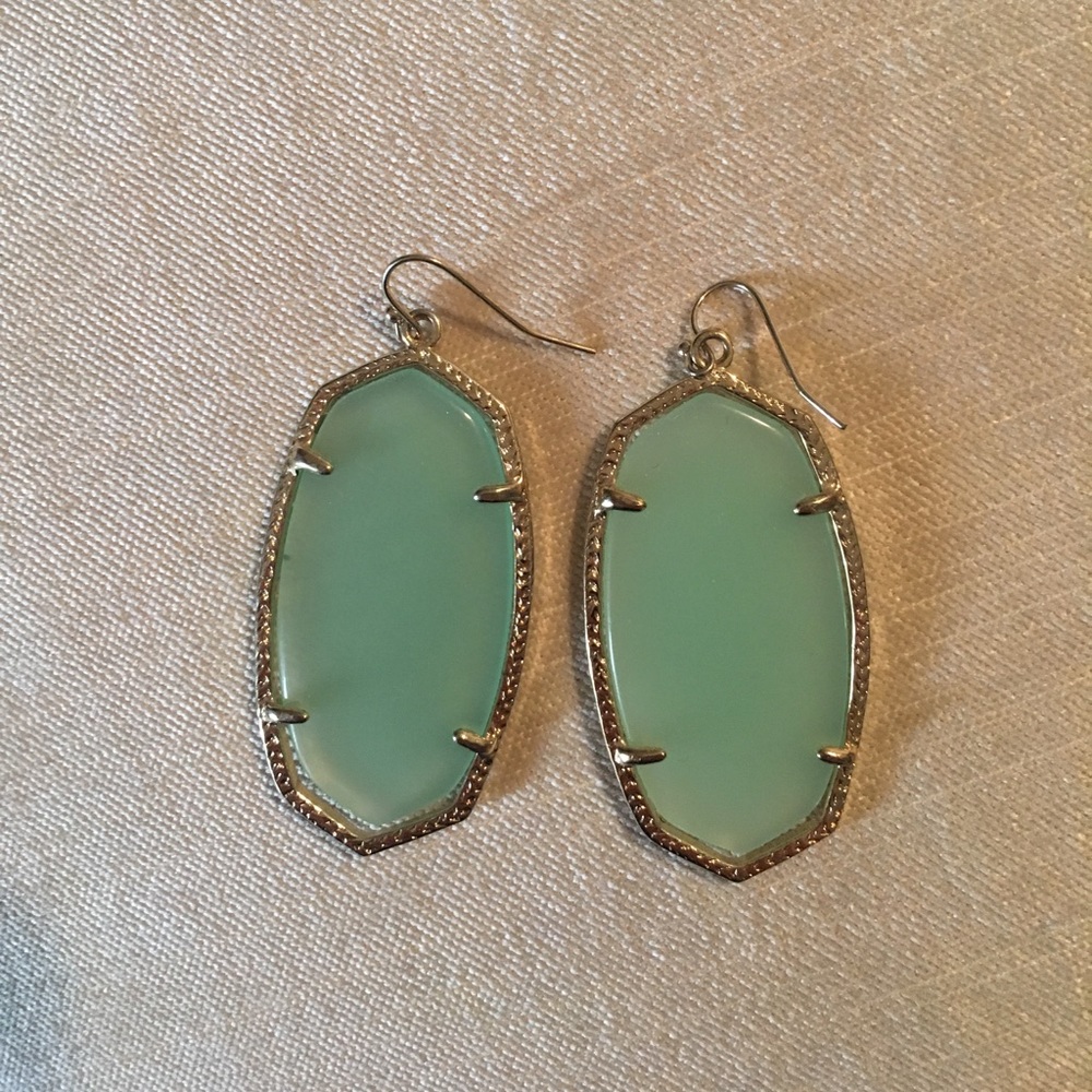 Danielle silver earrings in sea foam green