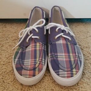 Multicolored boat shoes