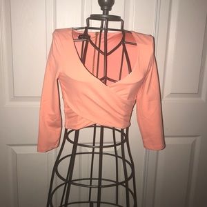Bebe crop cross front top