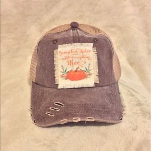 Pumpkin spice & everything nice brown trucker hat
