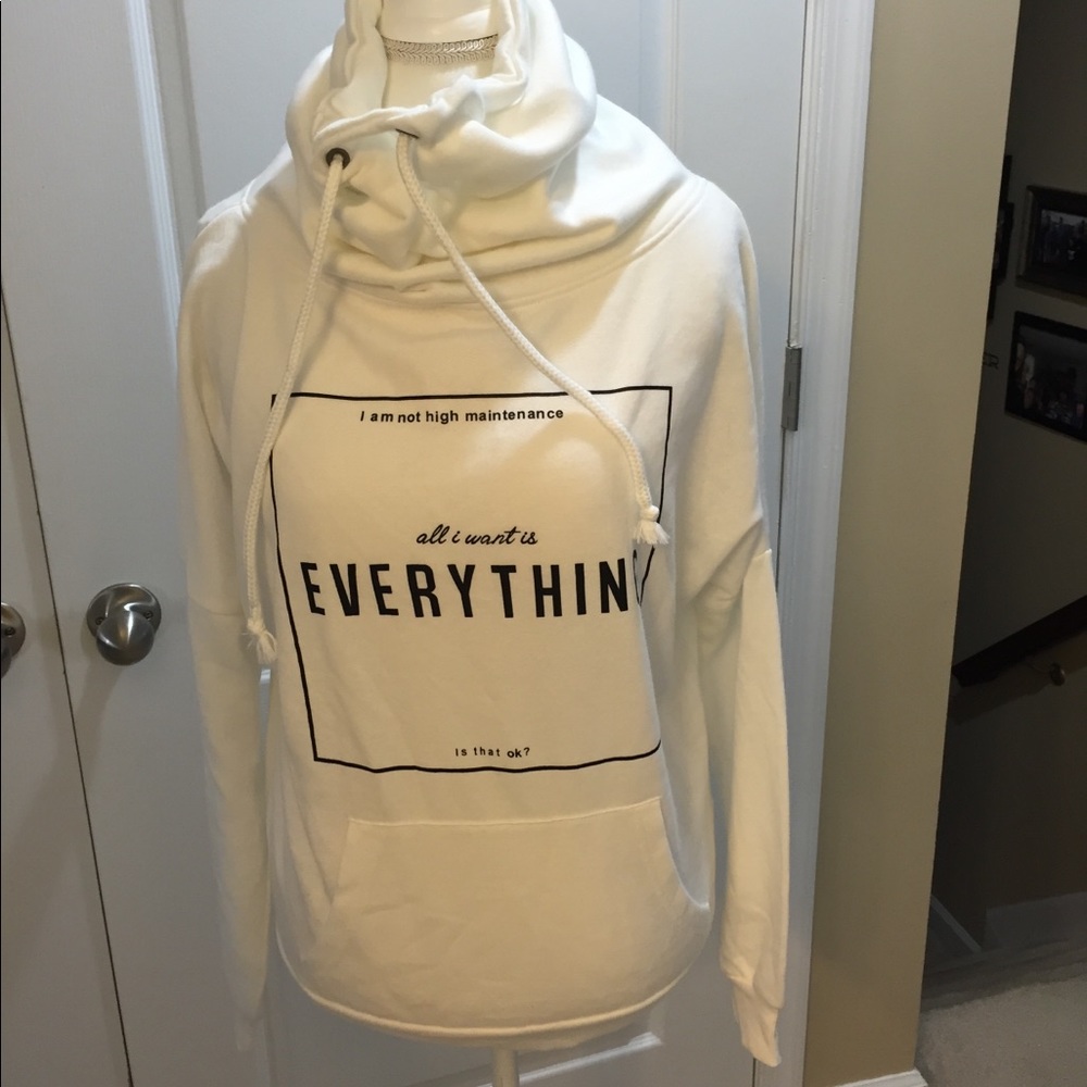 NWT cowneck sweatshirt with front pockets