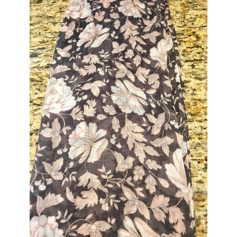 Grey floral scarf