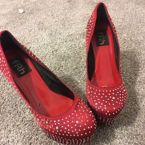 Cherry Rhinestone Wedge Heel’s Size 7.5