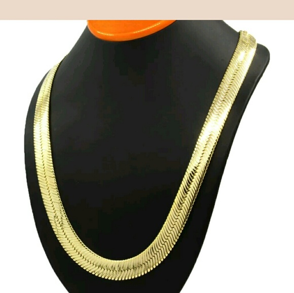 14K GOLD PLATED HERRINGBONE - Picture 1 of 2