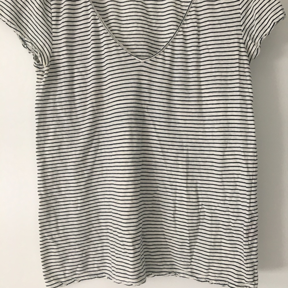 Calypso cotton/linen stripped t shirt
