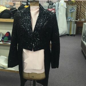 Sequin tail coat