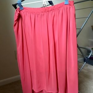 Lauren Conrad high/low coral skirt, size 10