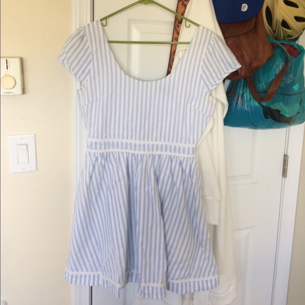 Striped linen mini dress