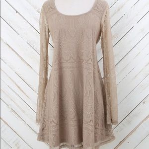 Altar'd State Lace dress Mocha Tan NWT New!