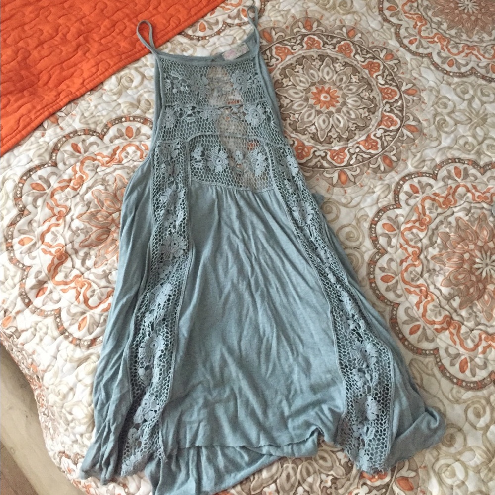 Crochet front Free People open back tank