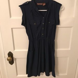 Navy button down dress