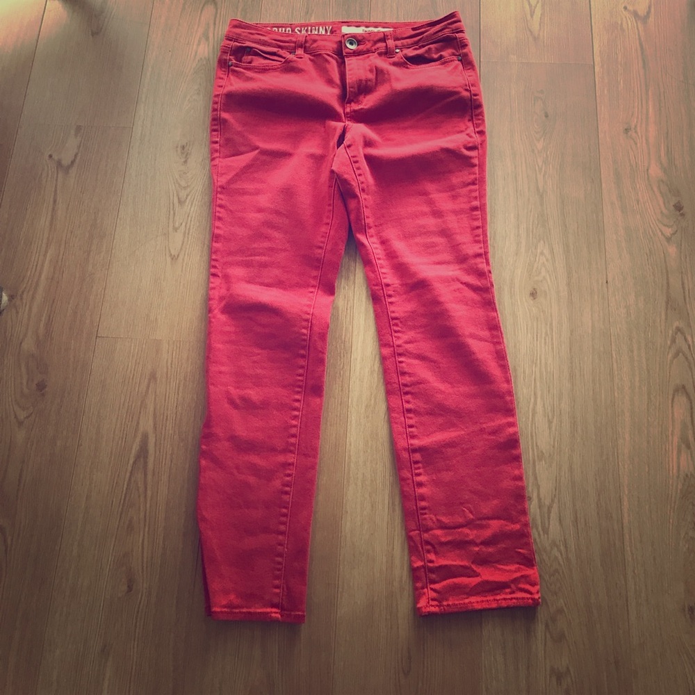 DKNY soho skinny red jeans