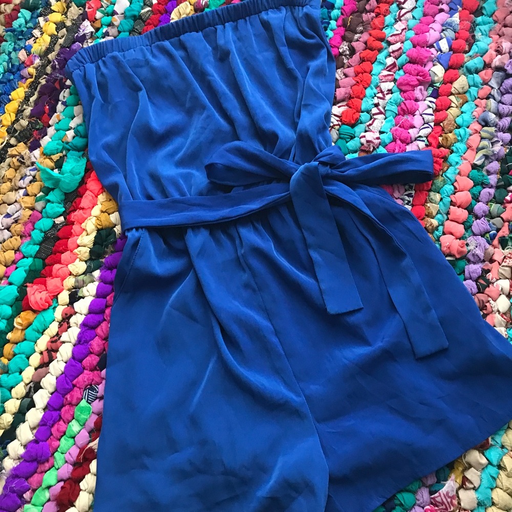 Blue romper with pockets