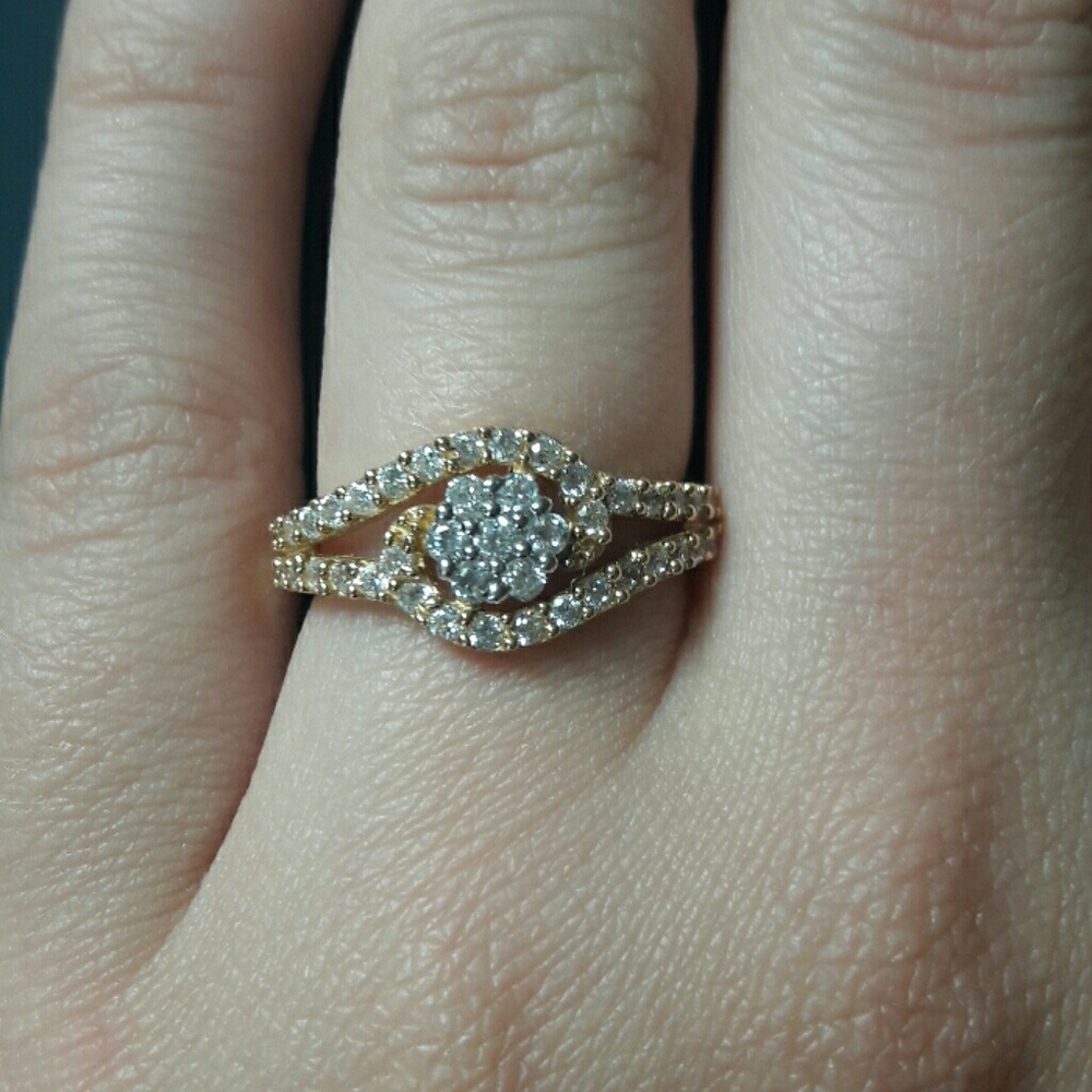 14K Gold Plated Flower Ring