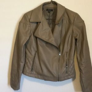 Taupe leather jacket