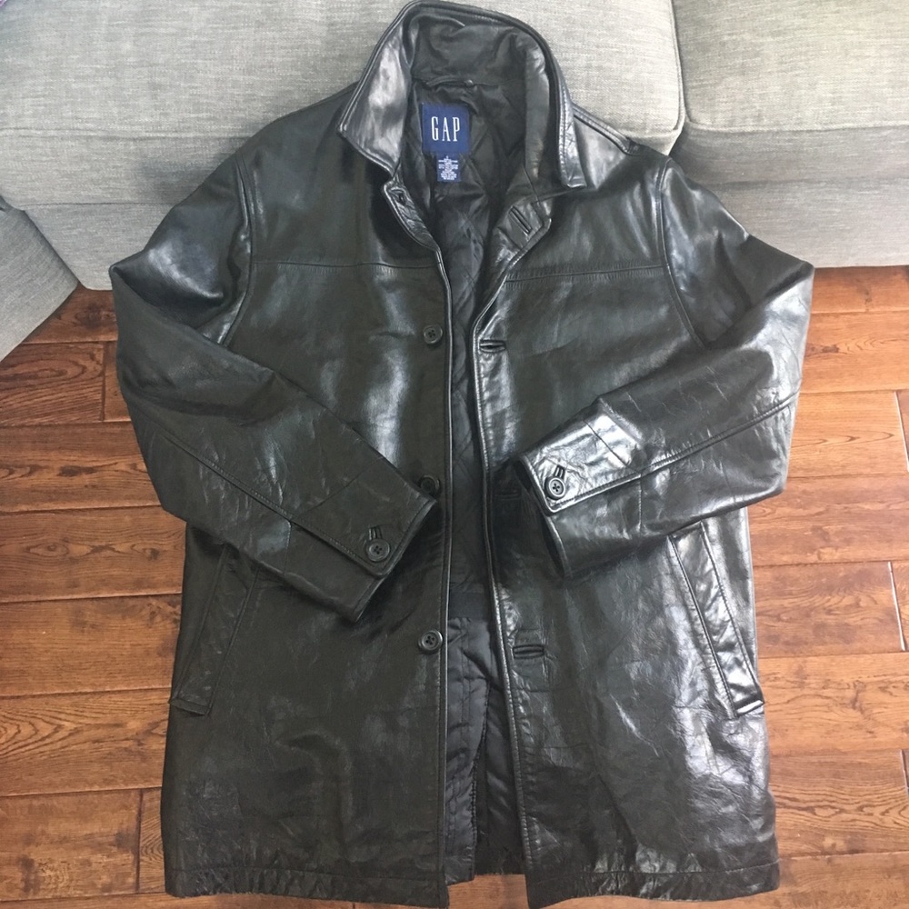 Gap leather pea coat