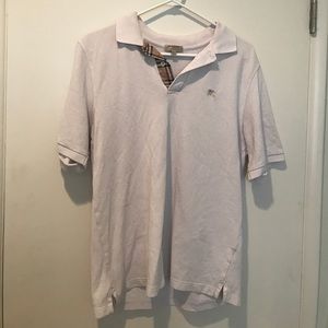 White Burberry polo
