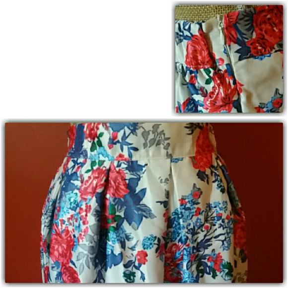 Beautiful Pleated Floral Midi Skirt NWOT - Picture 3 of 4