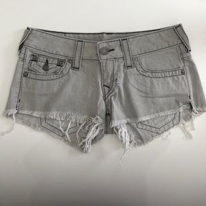 True Religion Joey Cut Off Shorts - Gray Size 28