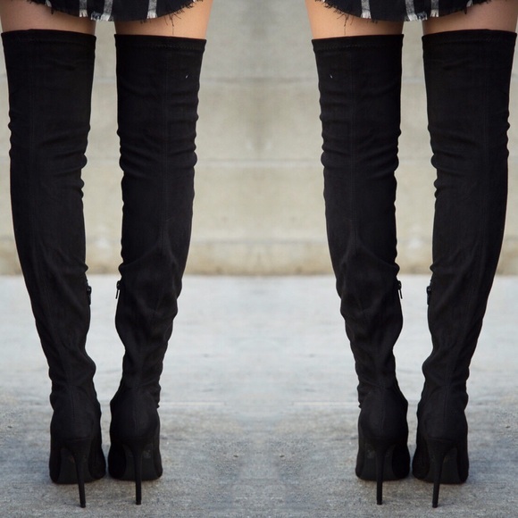 Pointy Toe Stiletto Heel Thigh High Boot - Picture 5 of 5