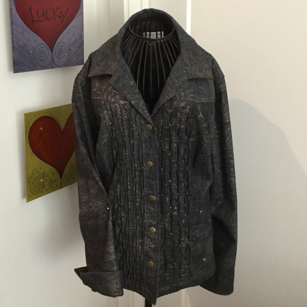 Denim print jacket