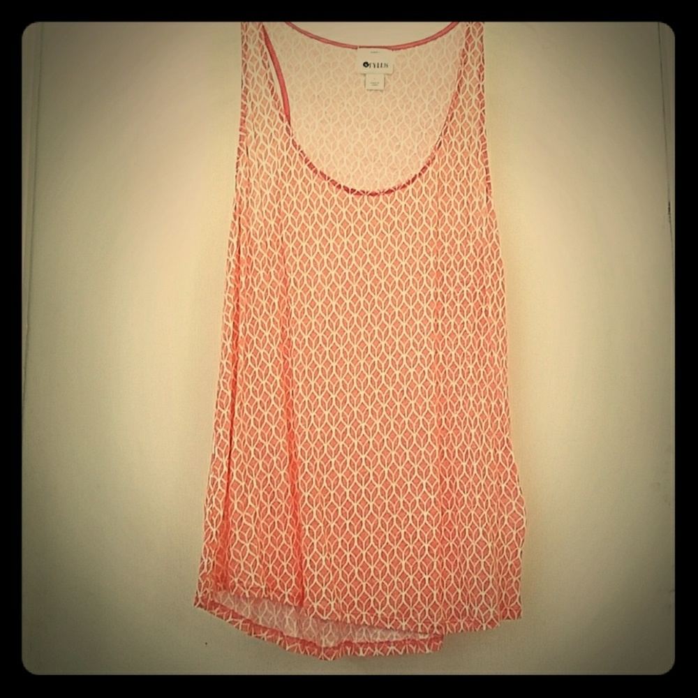 Coral and white tank top