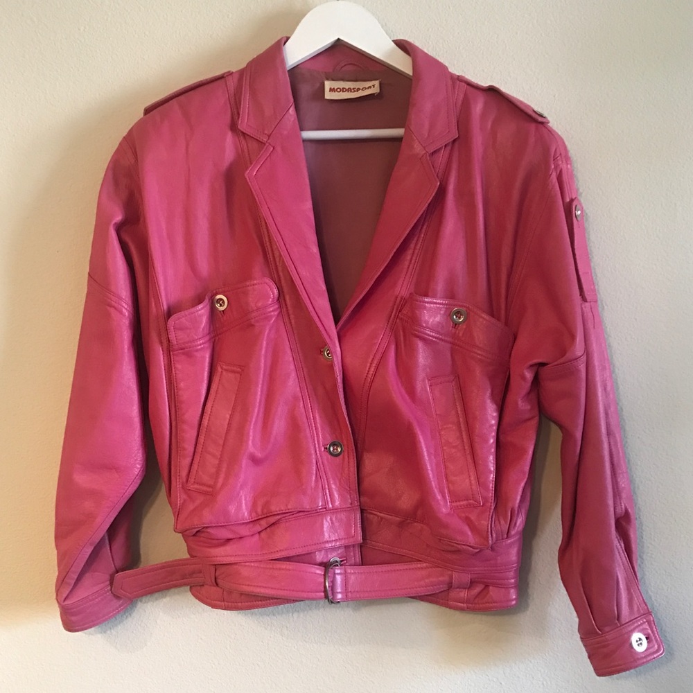 Vintage pink leather jacket