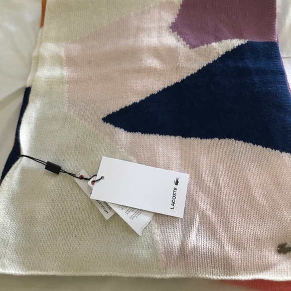 Lacoste Unisex Scarf Multi RE5991-00-9IK | FOOTDISTRICT Lacoste color patch wool scarf
