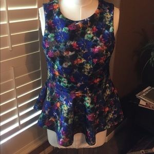 H&M floral peplum blouse