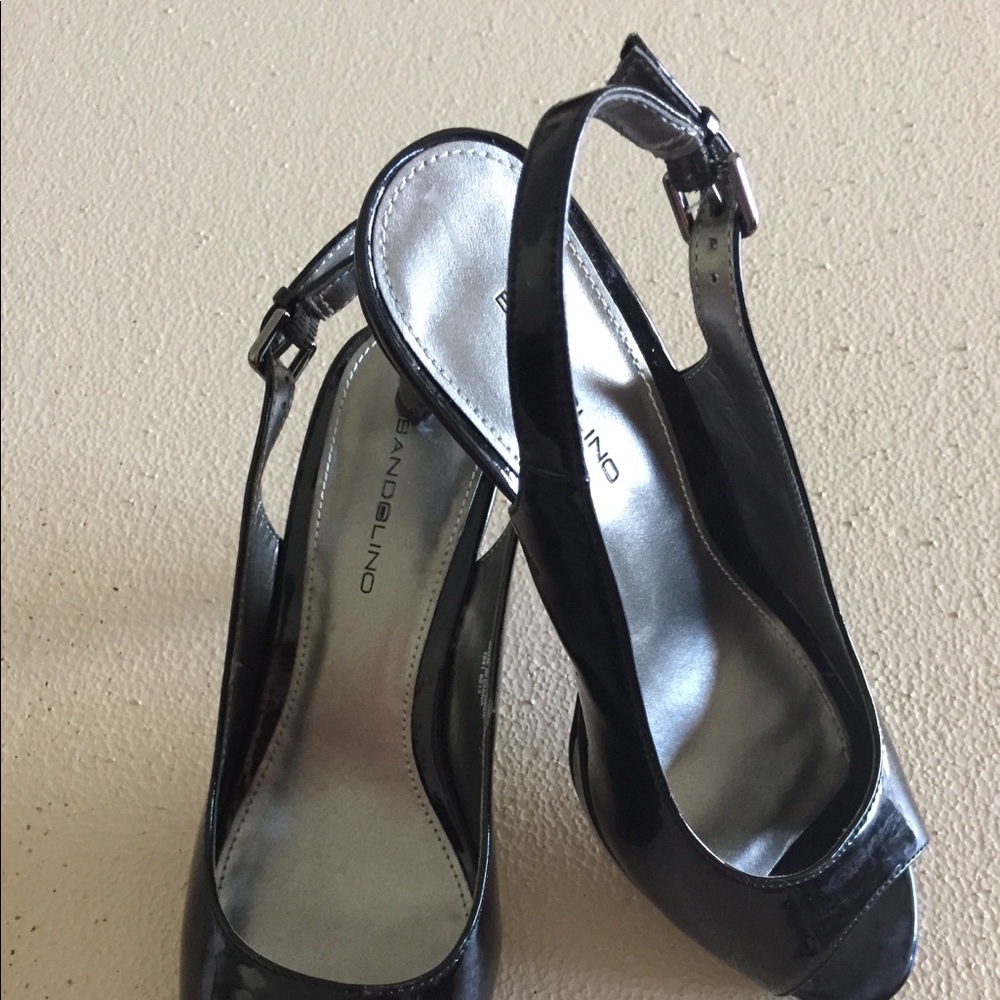Bandolino Melt Patent Black Slingback Peep Toe