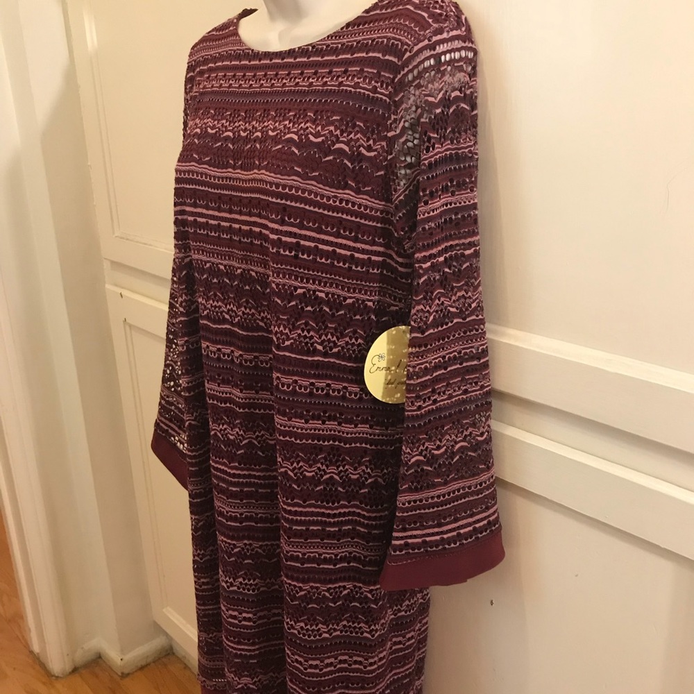 NWT Emma & Michele burgundy striped Dress