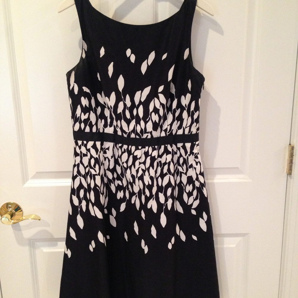 Ann Taylor Navy & White Print Dress