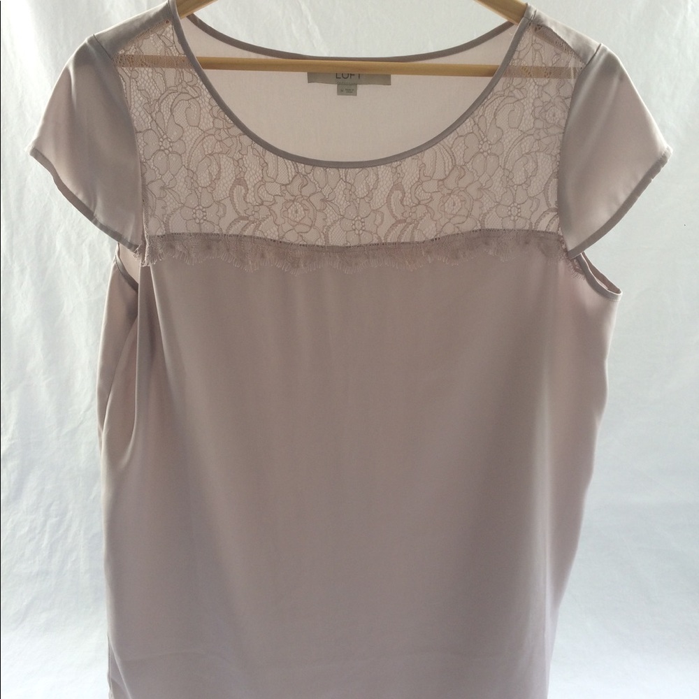 LOFT silk and lace top