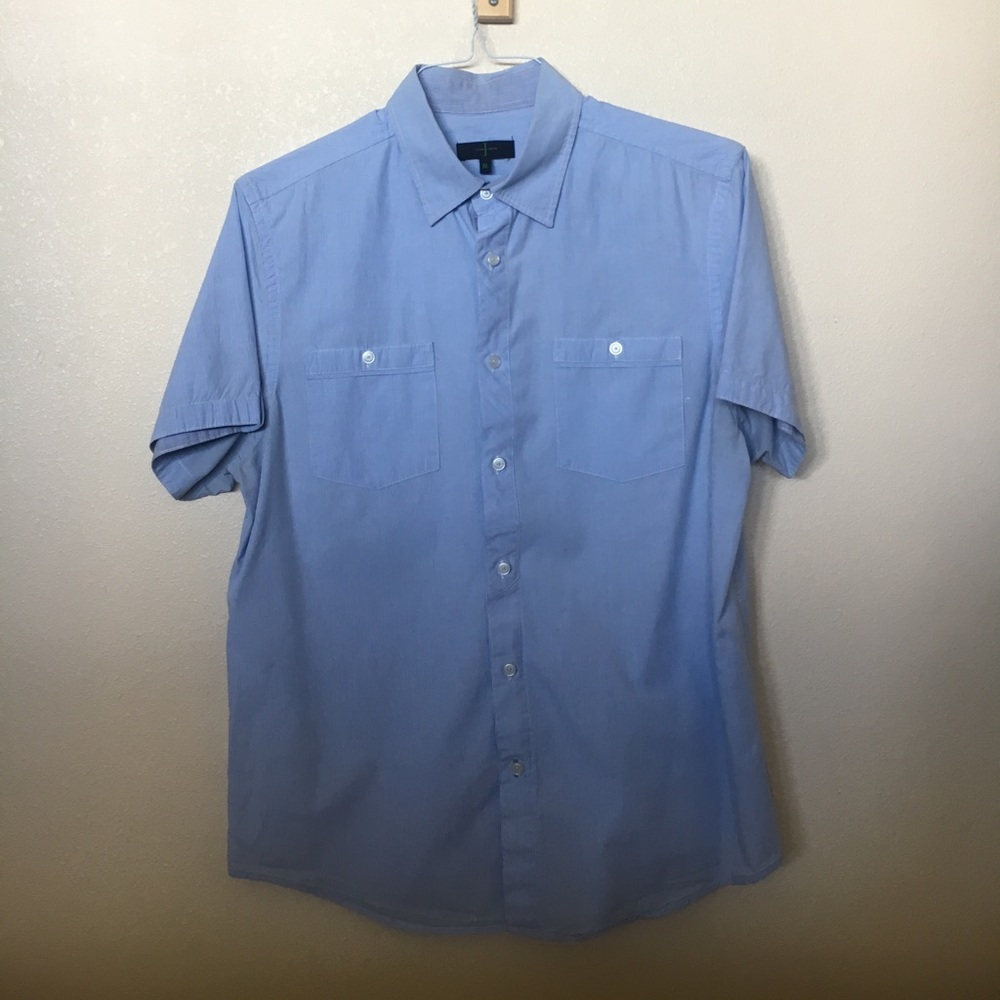 Jasper Conran Blue Button Up Collared Shirt