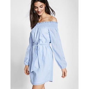 Off Shoulder Striped Dress