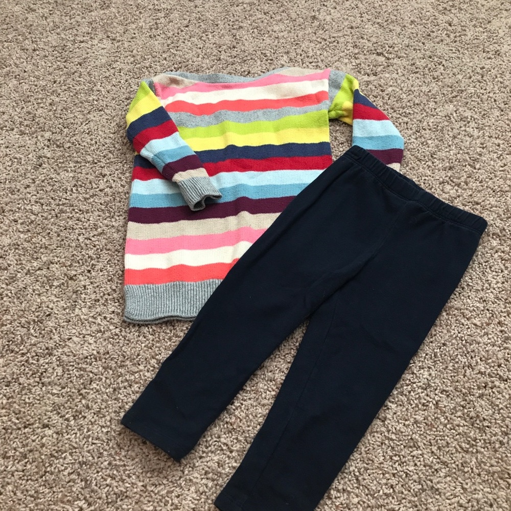 Gap Multi-colored Striped Sweater & Leggings Set