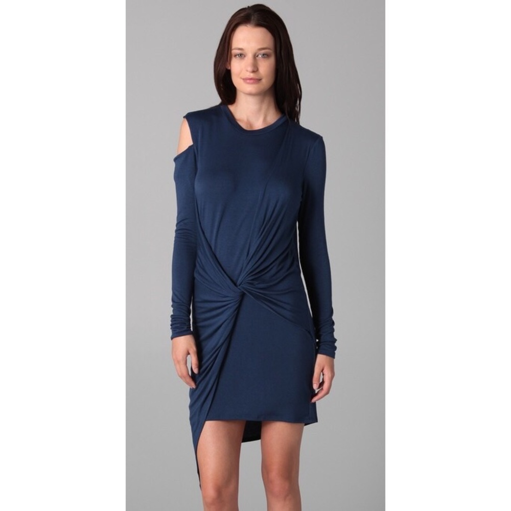 Kimberly Ovitz blue asymmetrical casual or formal jersey dress