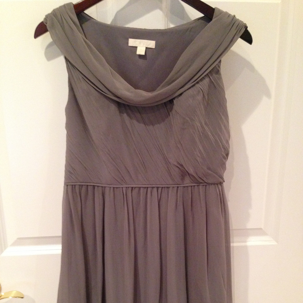 Ann Taylor Gray Silk Cocktail Dress