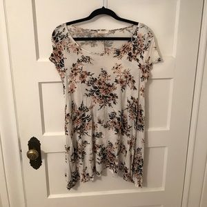 Floral cream cotton dress