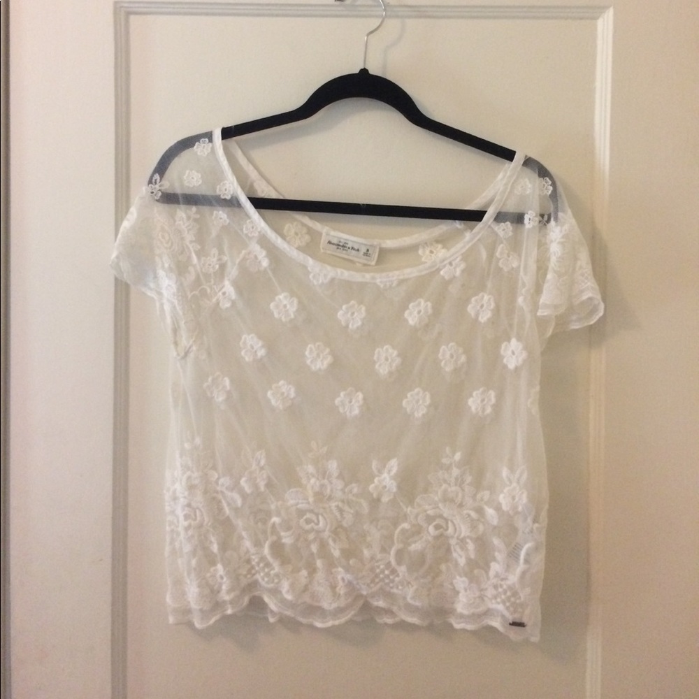Floral Embroidered Sheer Crop Top