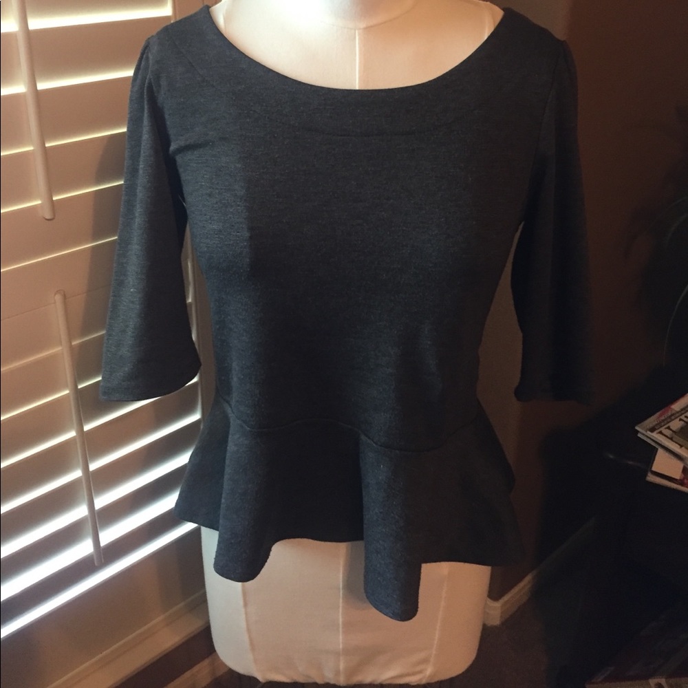 Grey peplum blouse