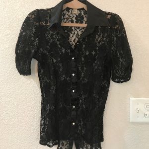 Black, lace blouse.